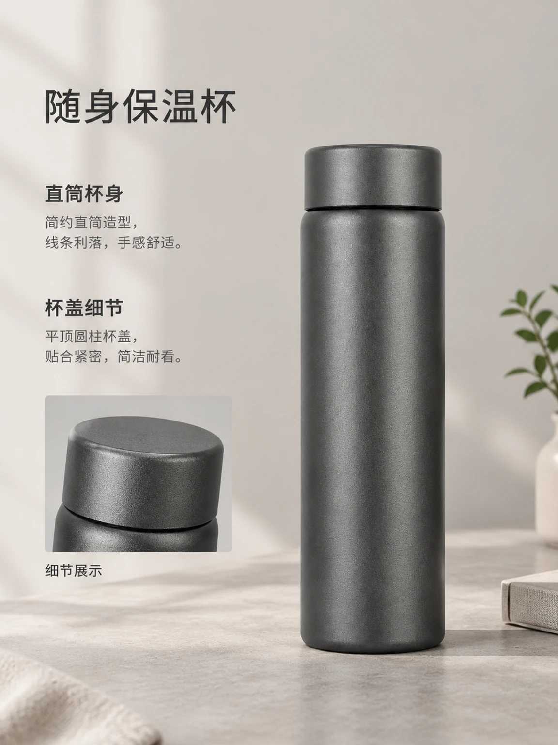 保温杯主视觉，AI 创作示例